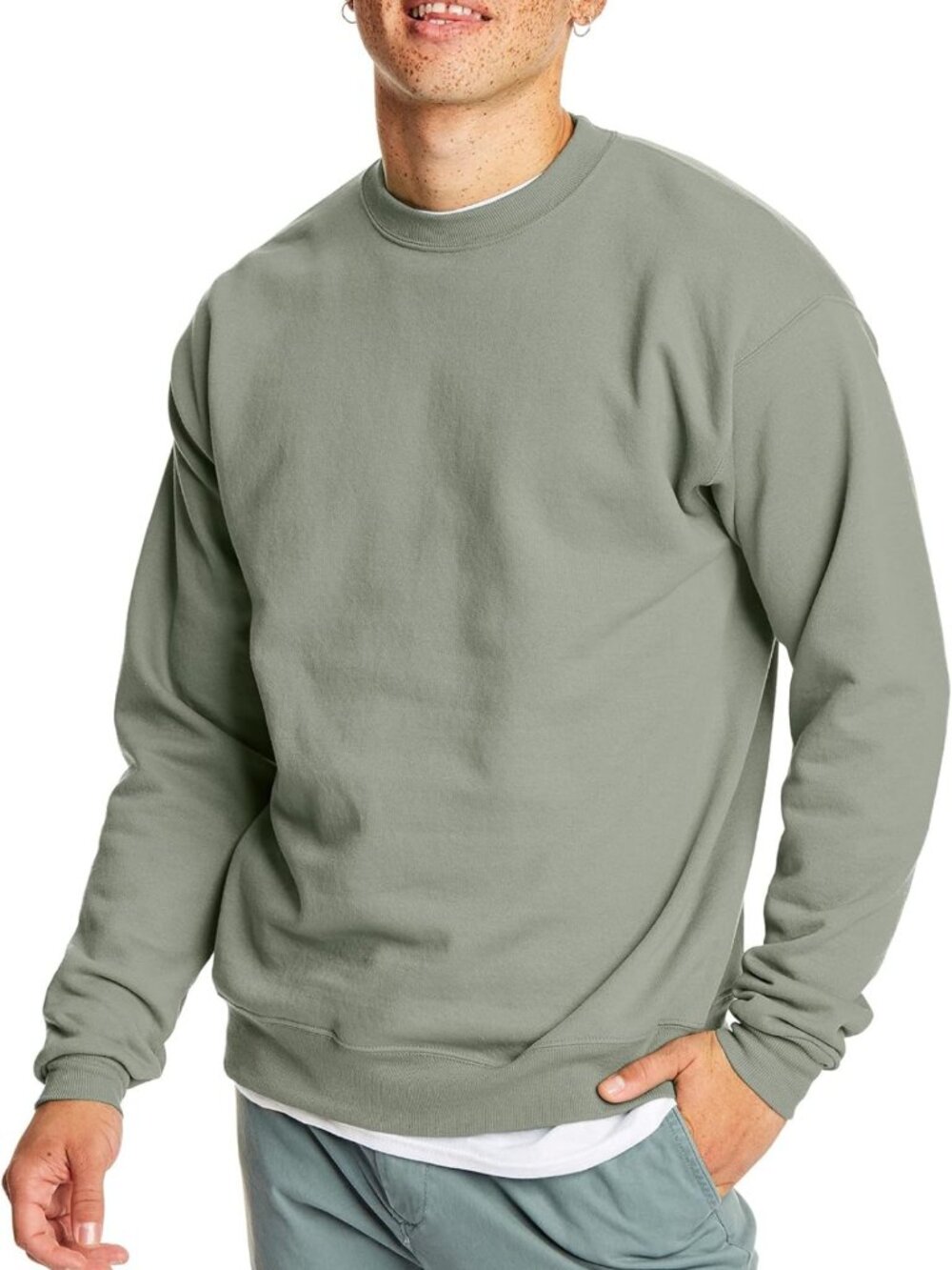 Cozy Eco-Friendly Fleece Crewneck Sweatshirt for Men, Big & Tall Sizes Available